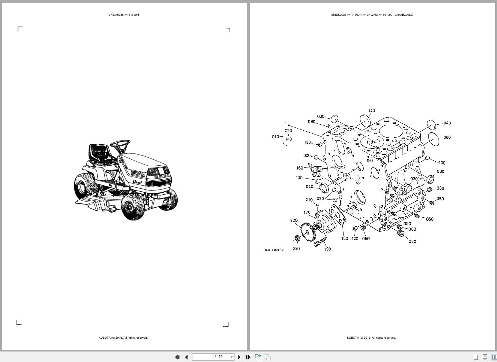 Kubota Mower T1600H Australia Parts Catalog (1)