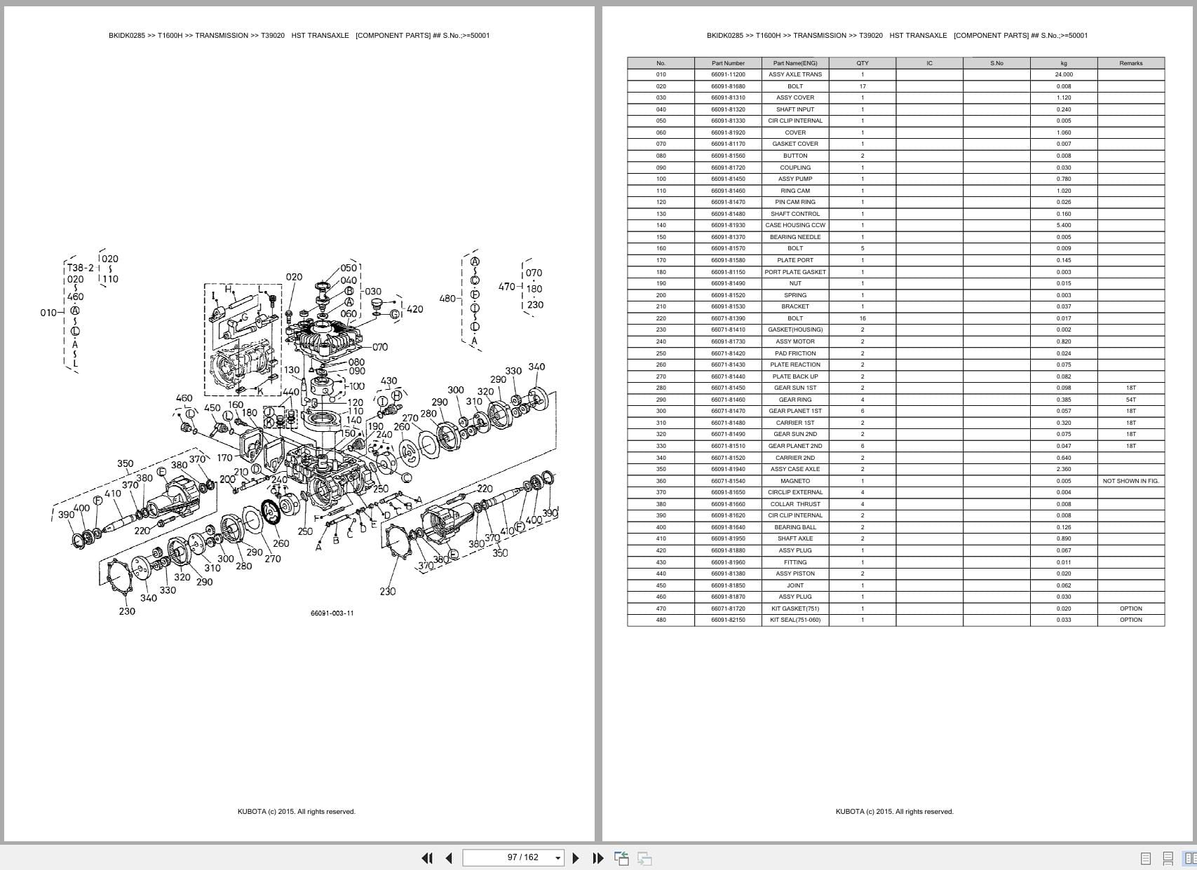 Kubota Mower T1600H Australia Parts Catalog (2)