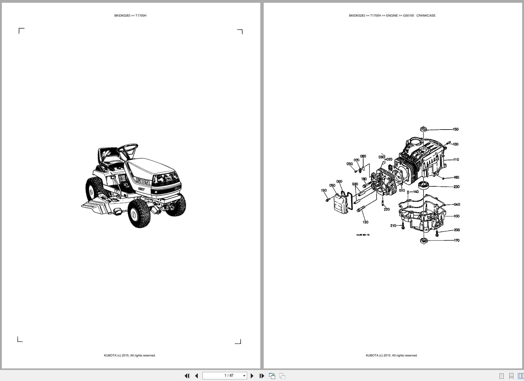 Kubota Mower T1700H Australia Parts Catalog (1)