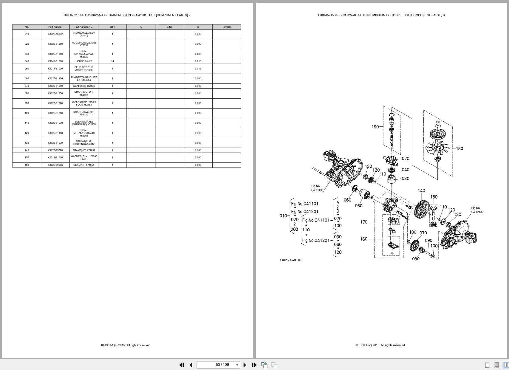 Kubota Mower T2290KW AU Australia Parts Catalog (2)