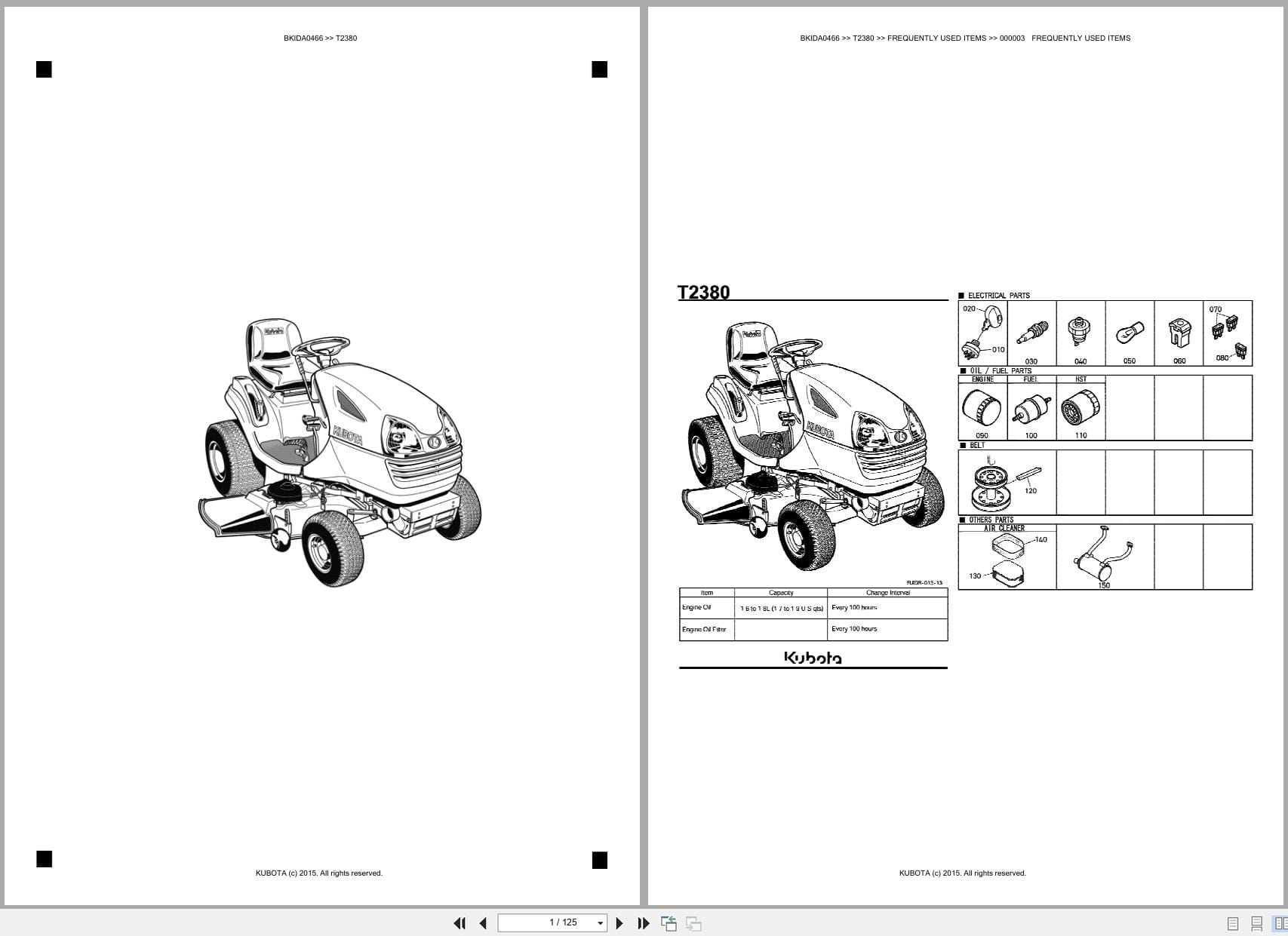 Kubota Mower T2380 Australia Parts Catalog (1)