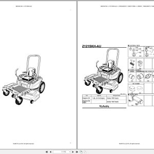 Kubota Mower Z121SKH AU Australia Parts Catalog (1)
