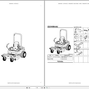 Kubota Mower Z231KW AU Australia Parts Catalog (1)