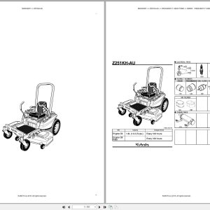 Kubota Mower Z251KH AU Australia Parts Catalog (1)