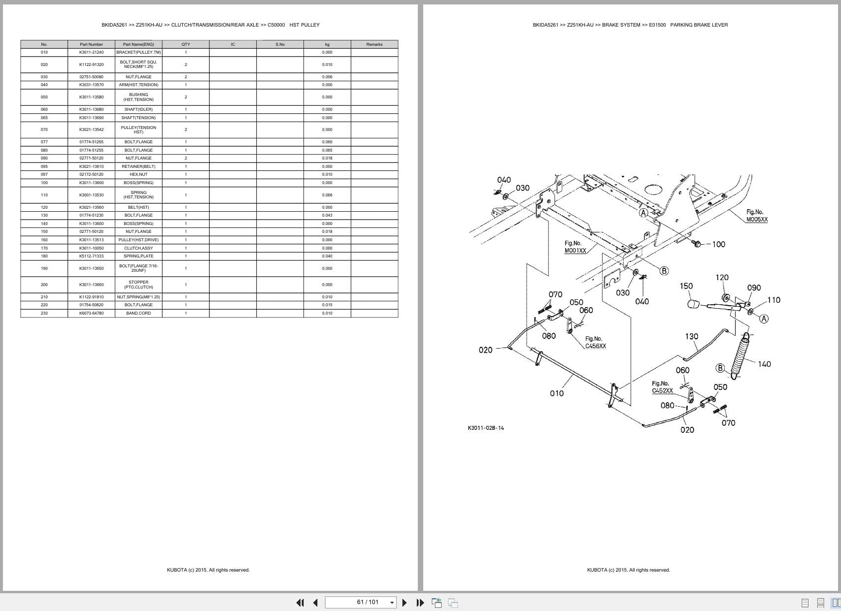 Kubota Mower Z251KH AU Australia Parts Catalog (2)