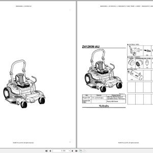 Kubota Mower Z412KW AU Australia Parts Catalog (1)