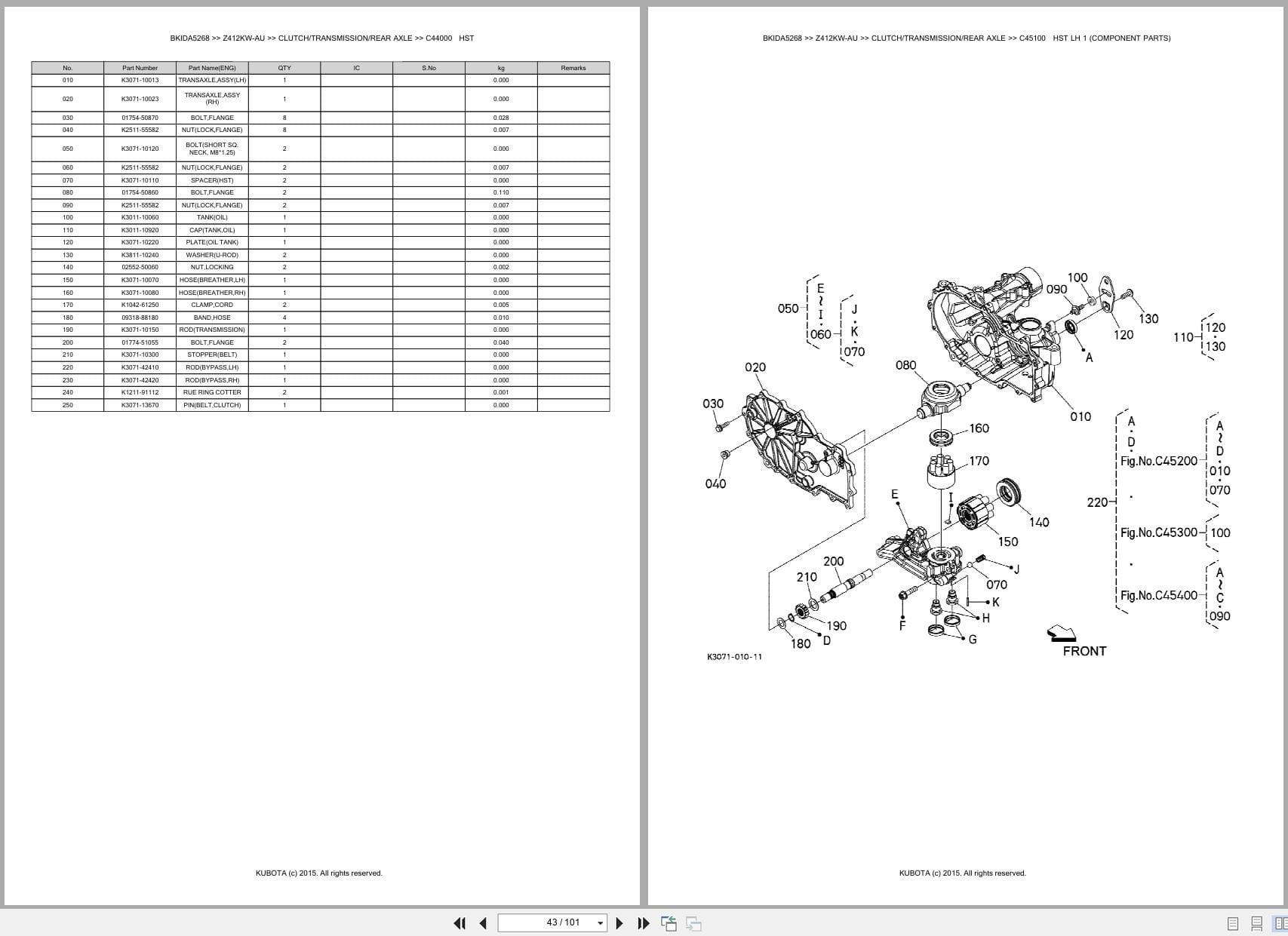 Kubota Mower Z412KW AU Australia Parts Catalog (2)
