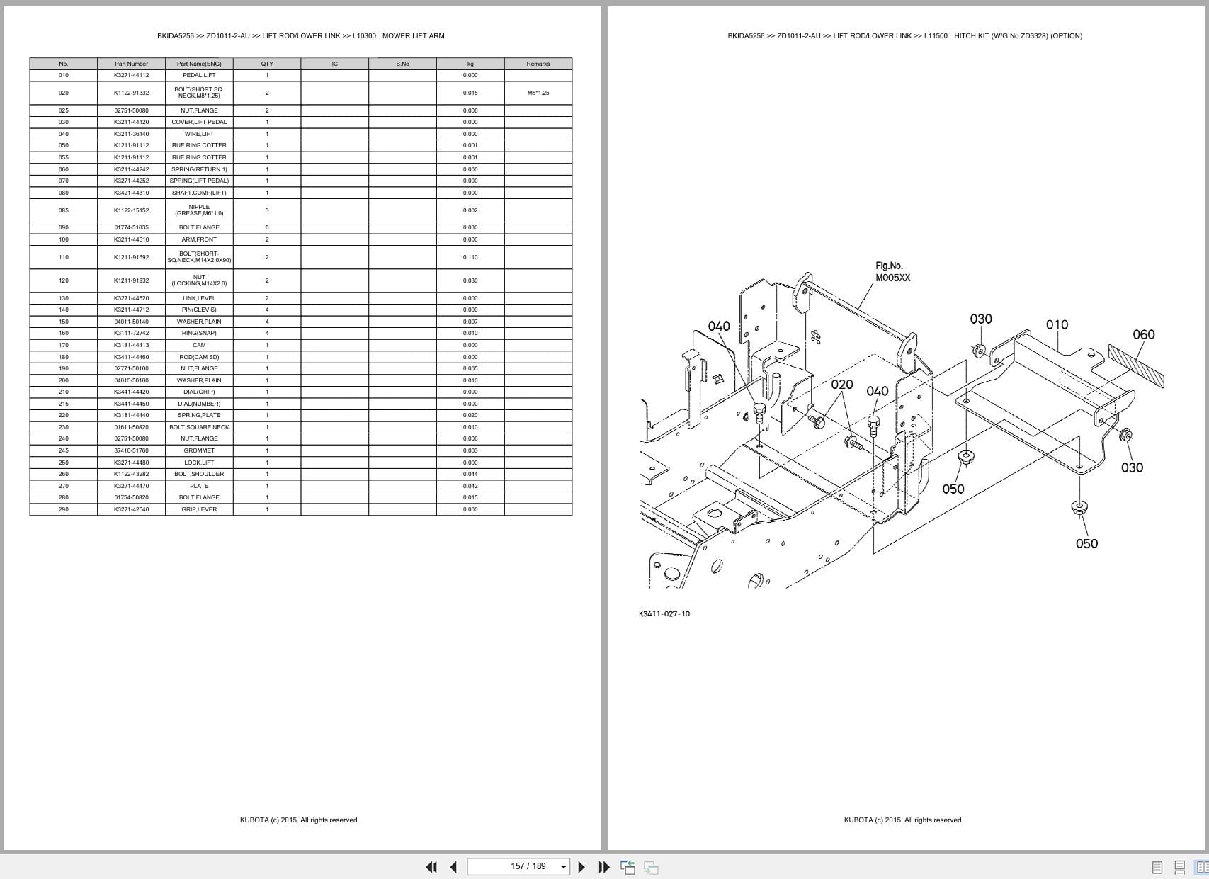Kubota Mower ZD1011 2 AU Australia Parts Catalog (2)