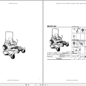 Kubota Mower ZD1211 AU Australia Parts Catalog (1)