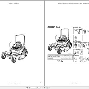 Kubota Mower ZD1221R 2 AU Australia Parts Catalog (1)