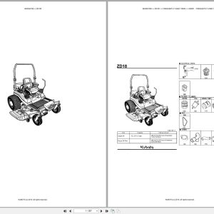 Kubota Mower ZD18F Australia Parts Catalog (1)