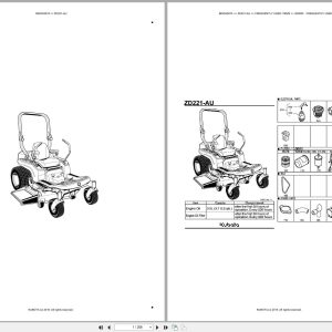 Kubota Mower ZD221 AU Australia Parts Catalog (1)