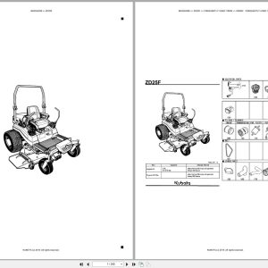 Kubota Mower ZD25F Australia Parts Catalog (1)