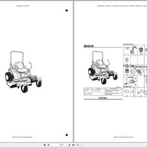 Kubota Mower ZD321N Australia Parts Catalog (1)