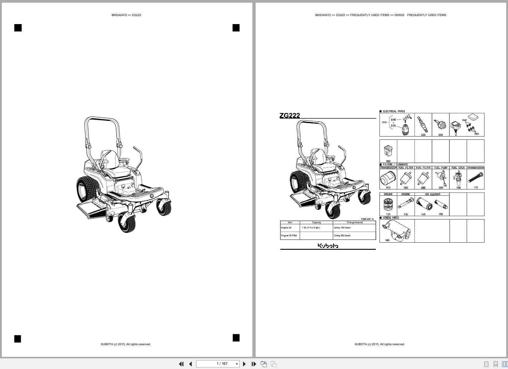 Kubota Mower ZG222 Australia Parts Catalog (1)