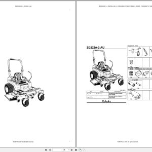 Kubota Mower ZG222A 2 AU Australia Parts Catalog (1)