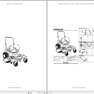 Kubota Mower ZG222A AU 60001 Australia Parts Catalog (1)