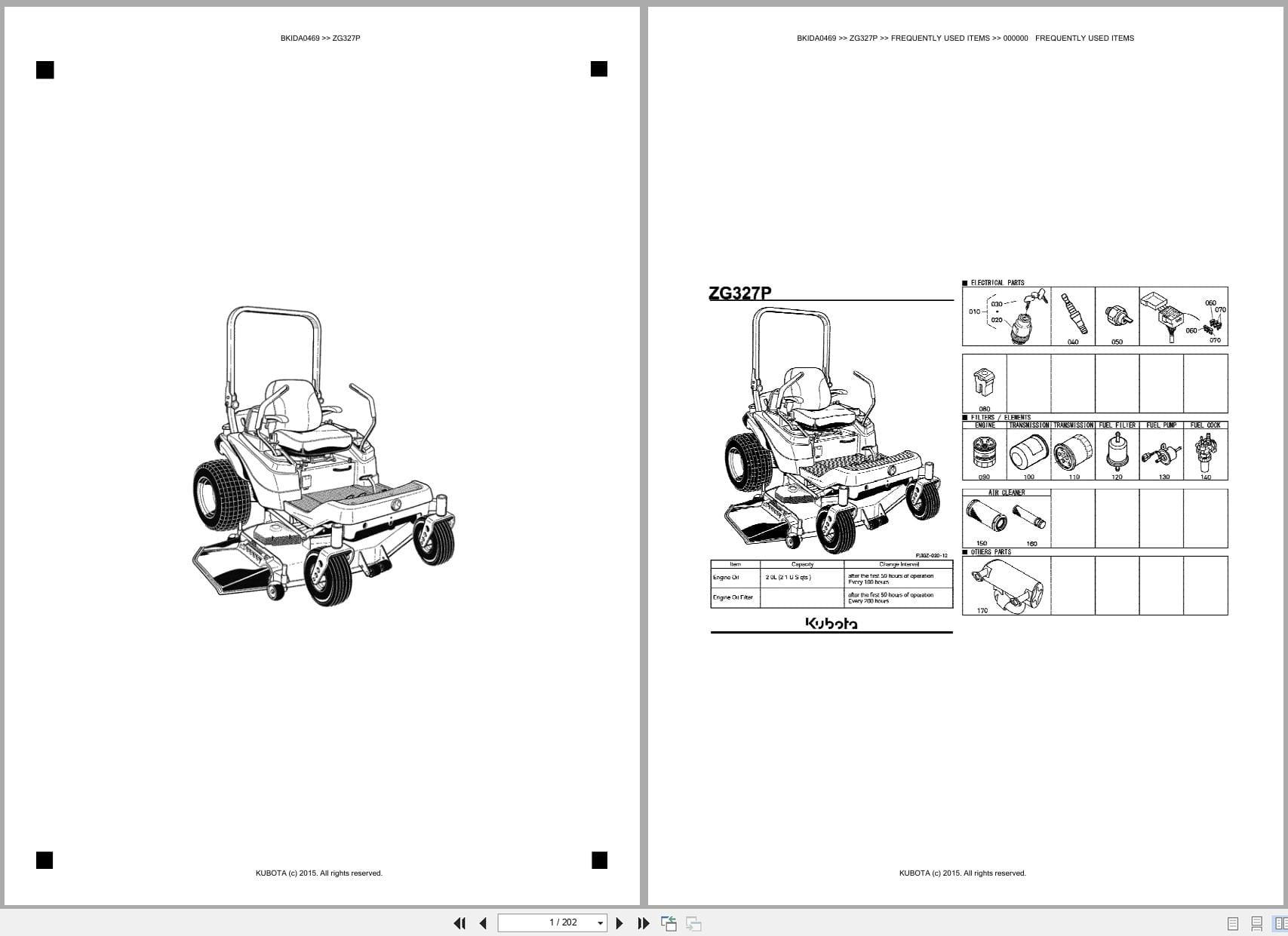 Kubota Mower ZG327P Australia Parts Catalog (1)