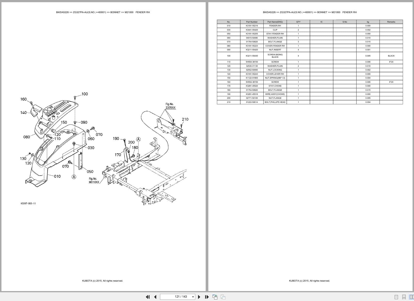 Kubota Mower ZG327PA AU 60001 Australia Parts Catalog (2)