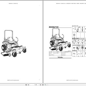 Kubota Mower ZG332LP AU Australia Parts Catalog (1)