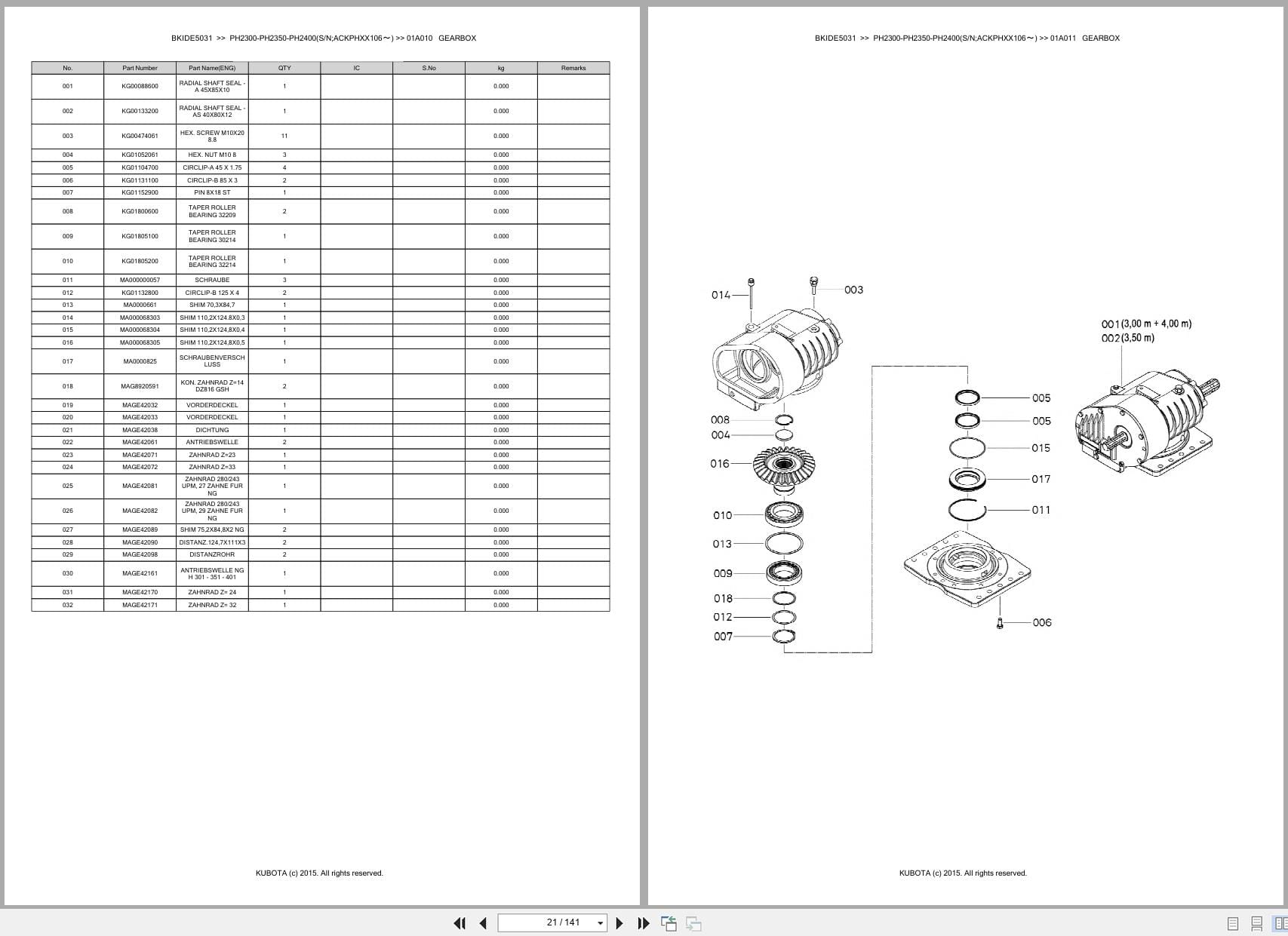 Kubota Power Harrow PH2300 PH2350 PH2400 ACKPHXX106~ Australia Parts Catalog (2)