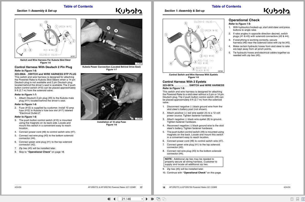 Kubota Powered Rakes AP SR2772 AP SR2790 Operation Manual 321 120MK (2)