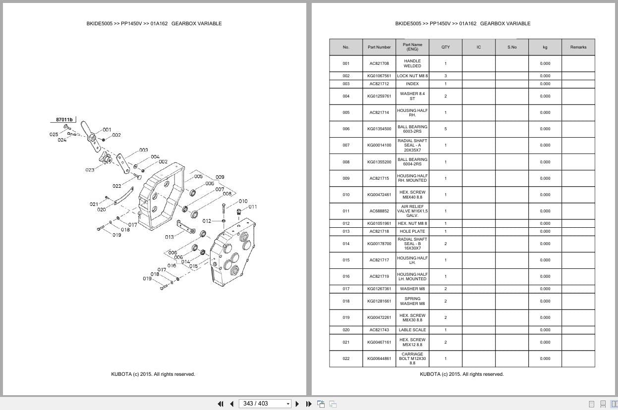 Kubota Precision Planters PP1450V Australia Parts Catalog (2)