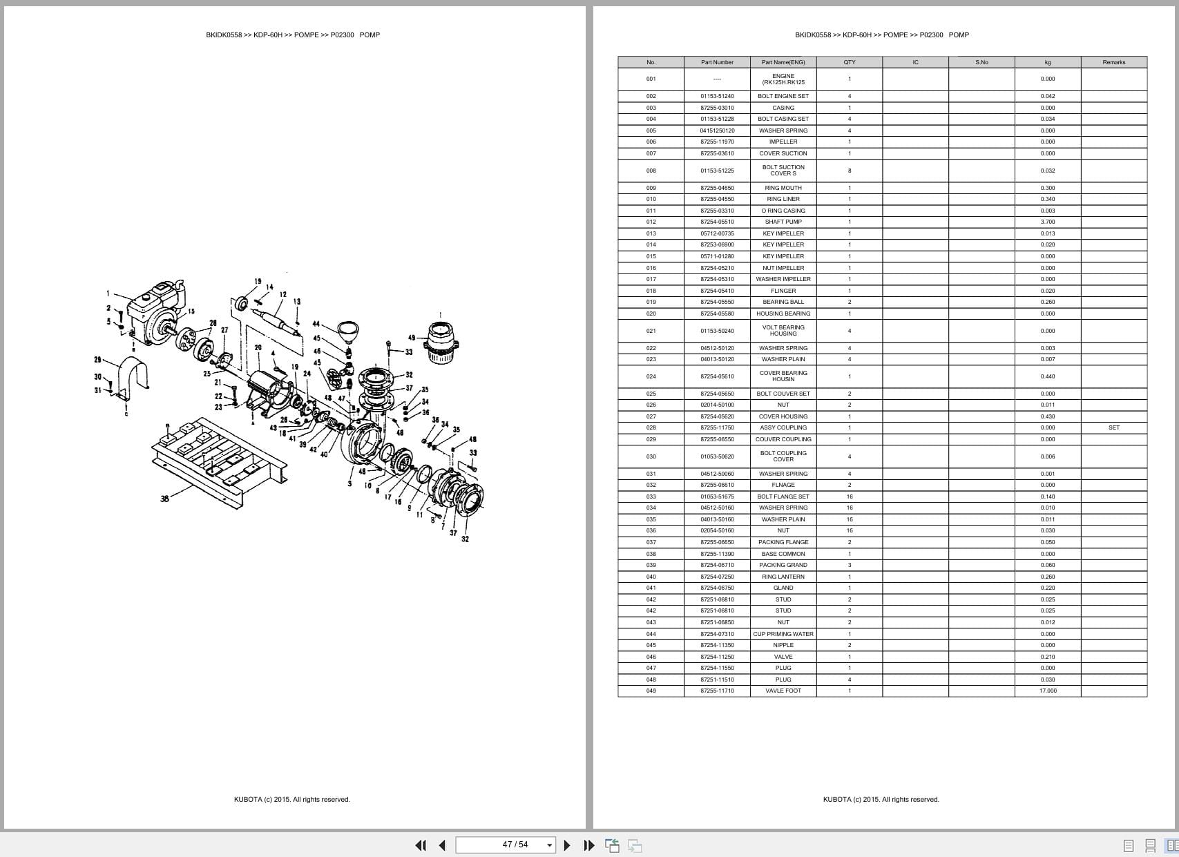 Kubota Pump KDP 60H Australia Parts Catalog (2)
