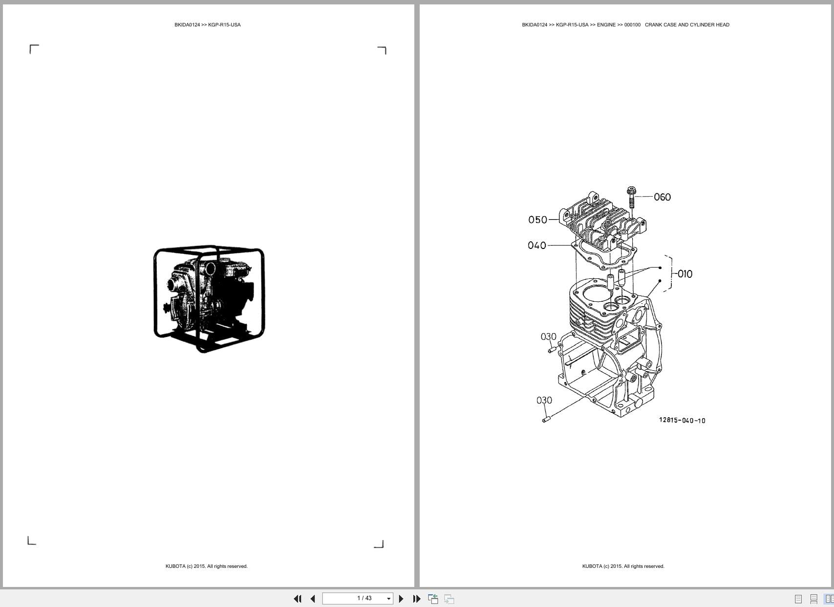 Kubota Pump KGP R15 USA Australia Parts Catalog (1)
