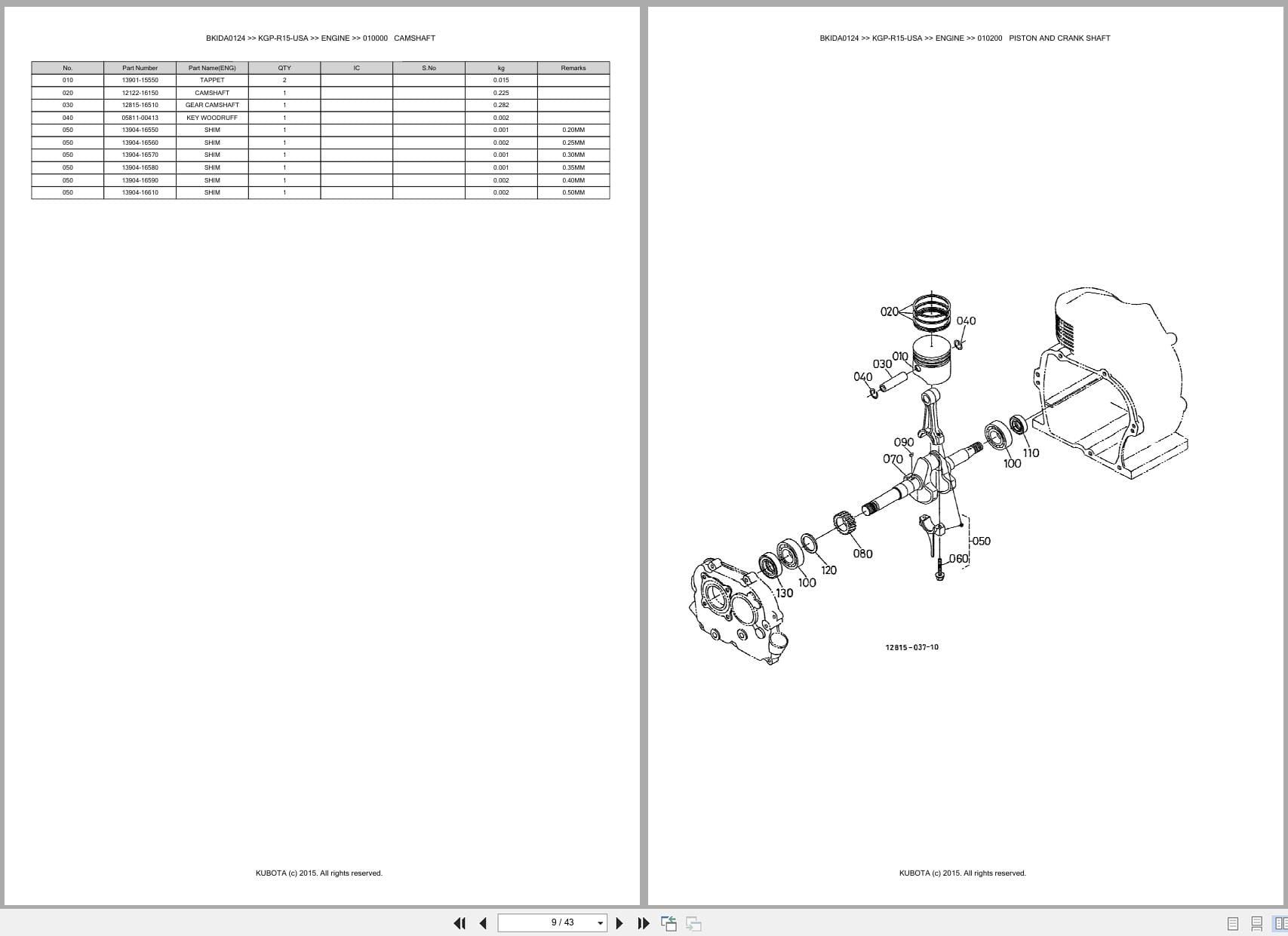 Kubota Pump KGP R15 USA Australia Parts Catalog (2)
