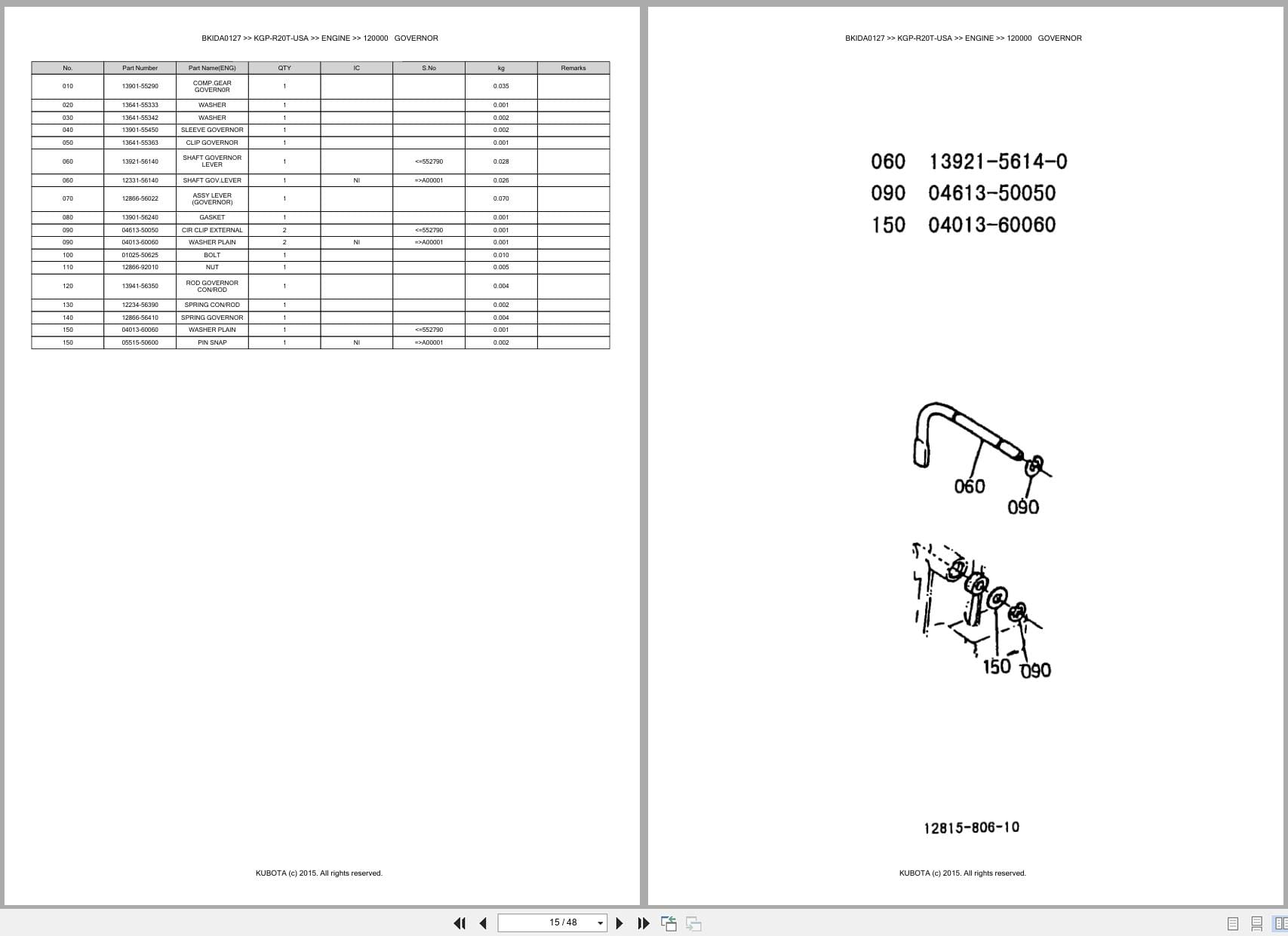 Kubota Pump KGP R20T USA Australia Parts Catalog (2)