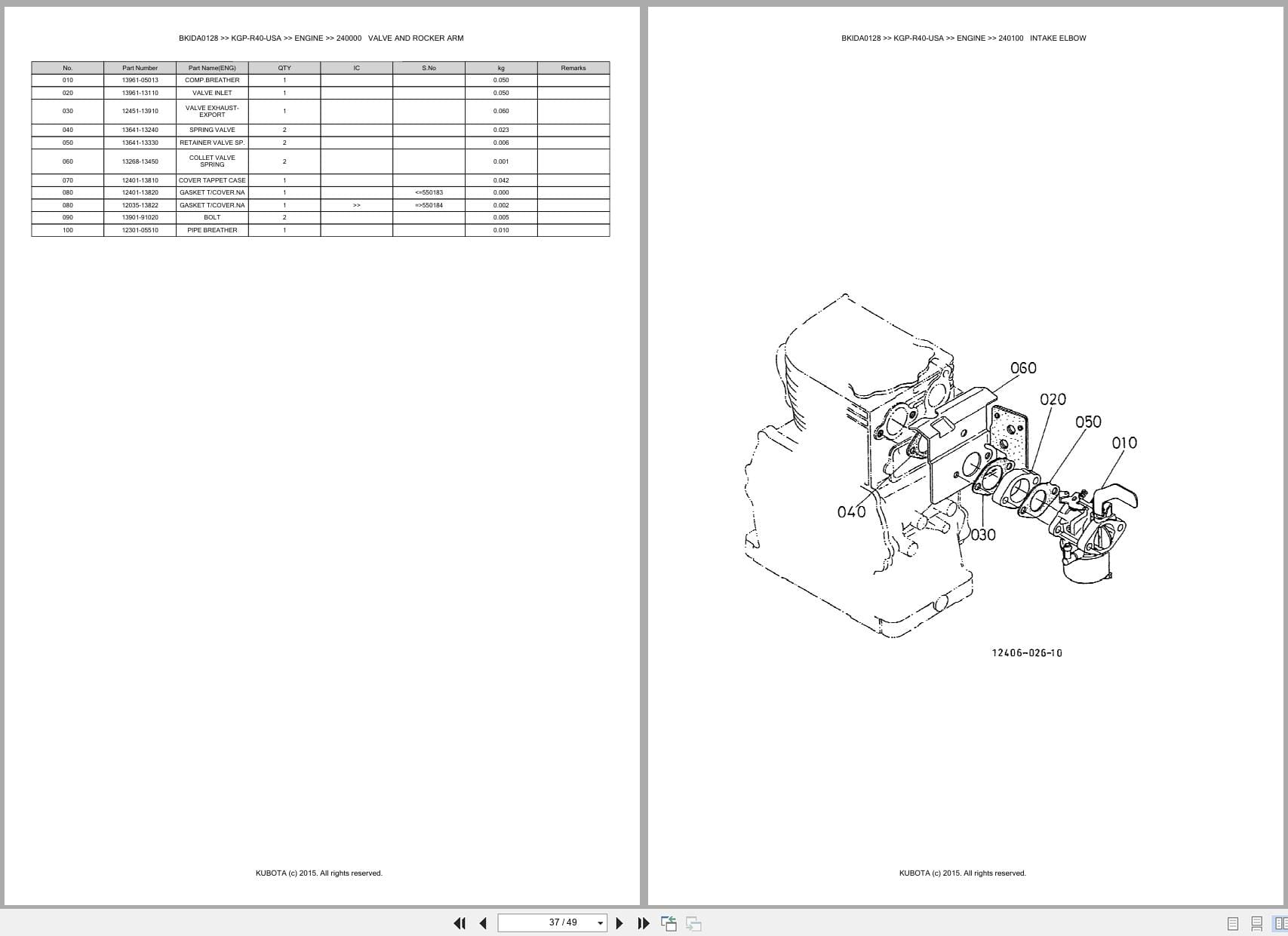 Kubota Pump KGP R40 USA Australia Parts Catalog (2)