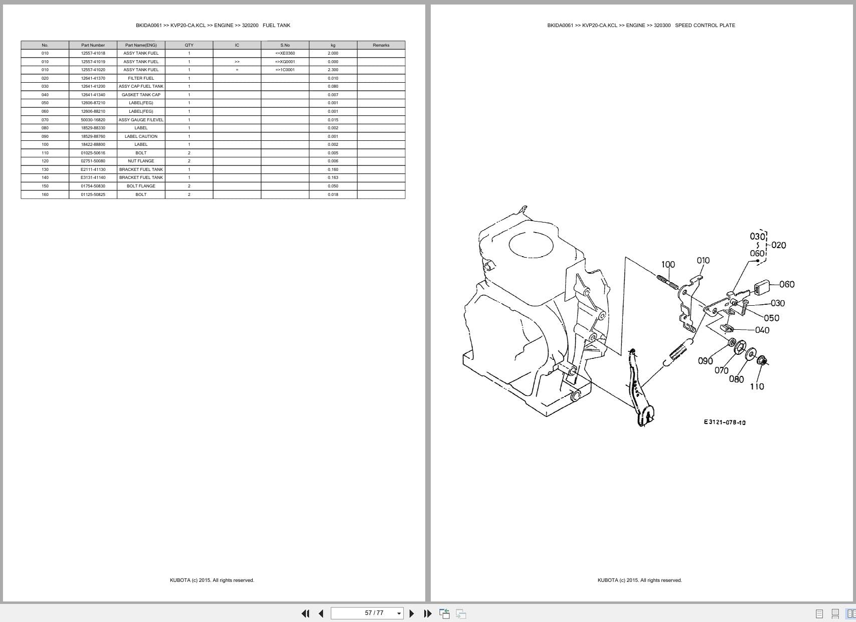 Kubota Pump KVP20 CA.KCL Australia Parts Catalog (2)