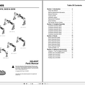 Kubota Quick Hitches QH05 to QH30 Parts Manual 320 003P (1)
