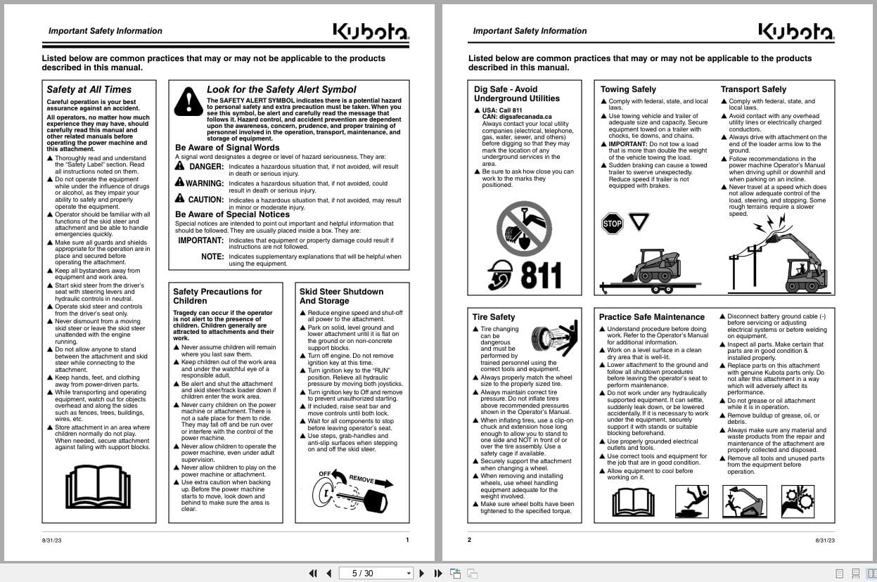 Kubota Ripper AP RP30 Operation Manual 302 347MK (2)