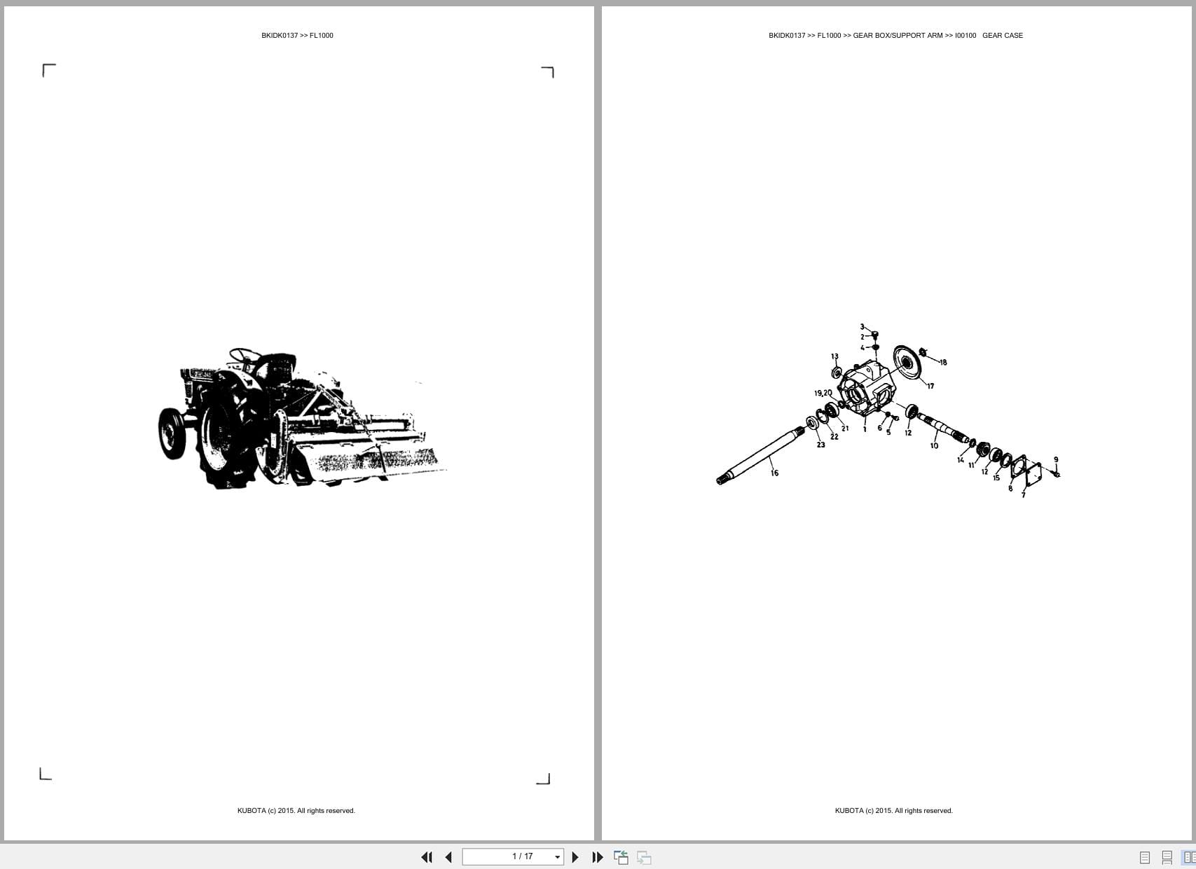 Kubota Rotary Tiller FL1000 Australia Parts Catalog (1)