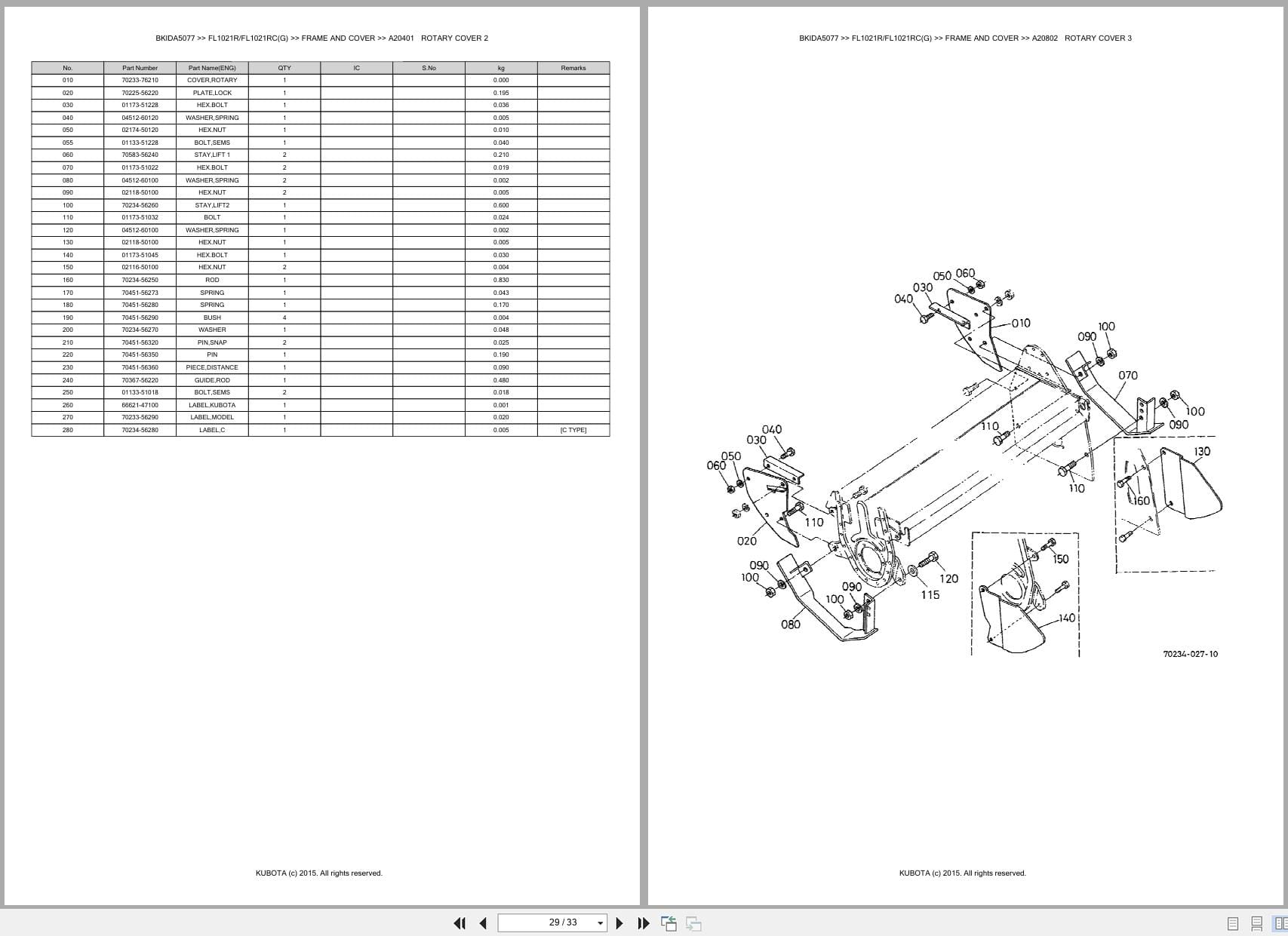 Kubota Rotary Tiller FL1021R FL1021RC(G) Australia Parts Catalog (2)