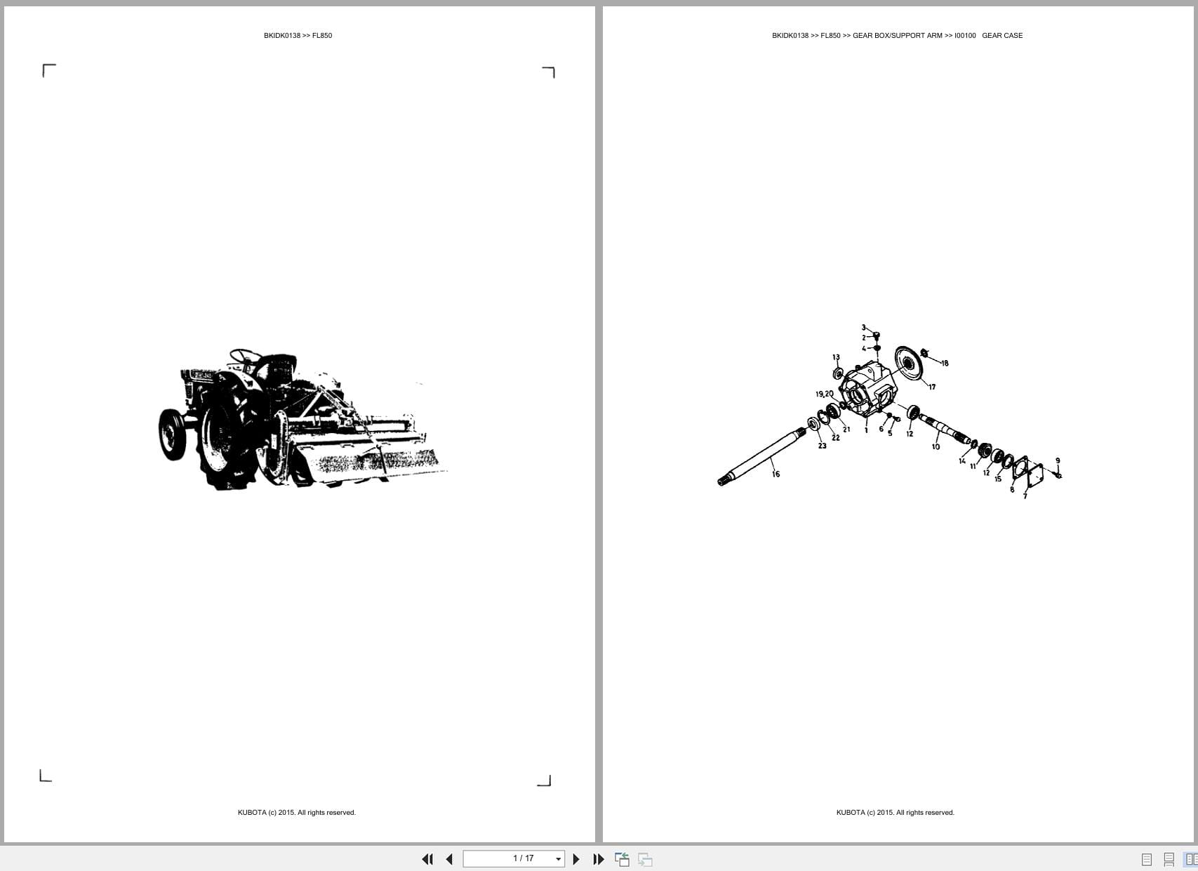 Kubota Rotary Tiller FL850 Australia Parts Catalog (1)