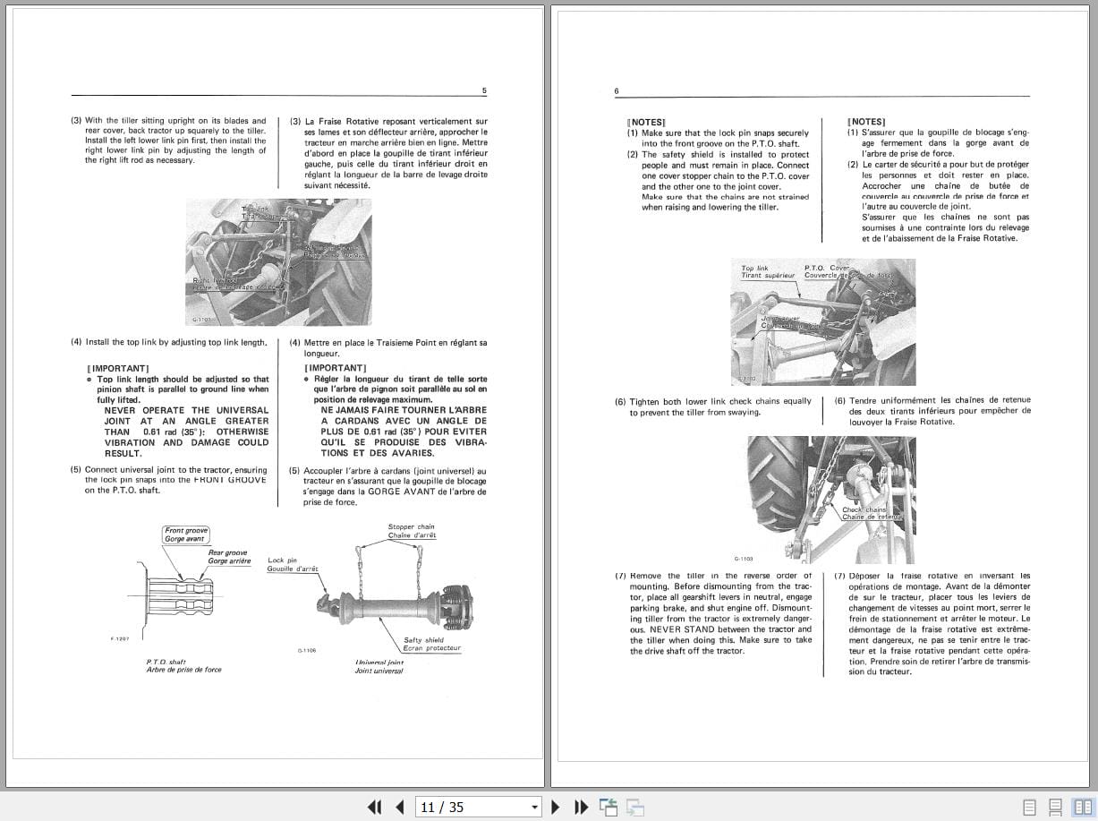 Kubota Rotary Tiller FL850 FL1000 Operators Parts Manual (2)