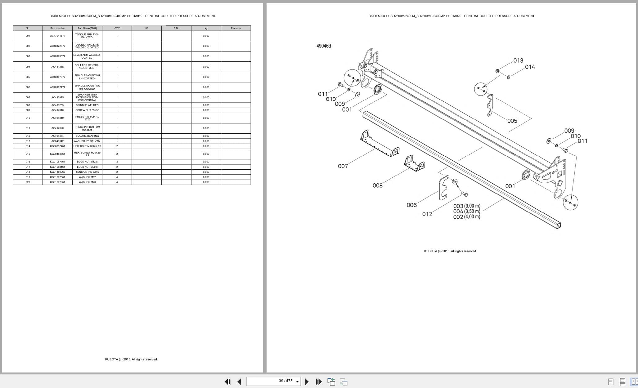 Kubota Seeding SD2300M SD2400M SD2300MP SD2400MP Australia Parts Catalog (2)