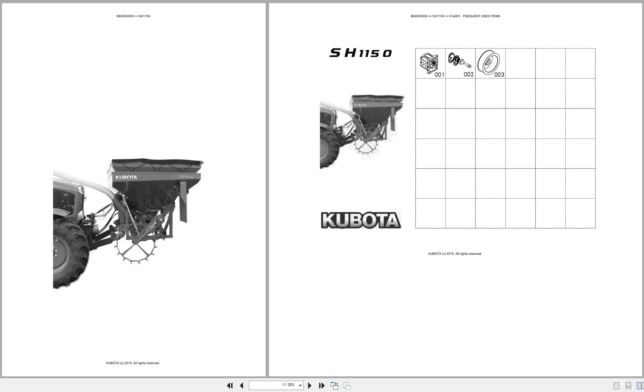 Kubota Seeding SH1150 Australia Parts Catalog (1)