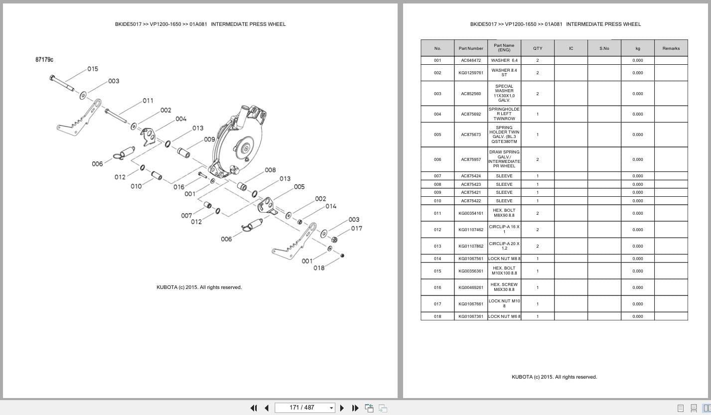 Kubota Seeding VP1200 To VP1650 Australia Parts Catalog (2)