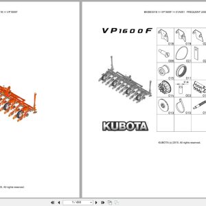 Kubota Seeding VP1600F Australia Parts Catalog (1)
