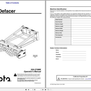 Kubota Silage Defacer AP SD96 Operation Manual 350 270MK (1)