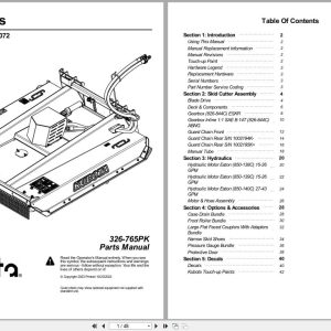 Kubota Skid Cutter AP SC4060 AP SC4072 Parts Manual 326 765PK (1)