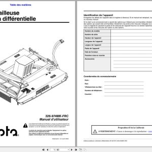 Kubota Skid Cutter AP SC7072 Operator Manual 326 974MK FRC FR (1)