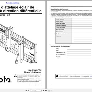 Kubota Skid Steer Loader Lightning Hitch AP SH35 Operator Manual 320 019MK FRC FR (1)