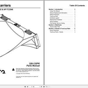 Kubota Skid Tree Carrier AP TC2536 AP TC2542 AP TC2548 Parts Manual 328 132PK (1)