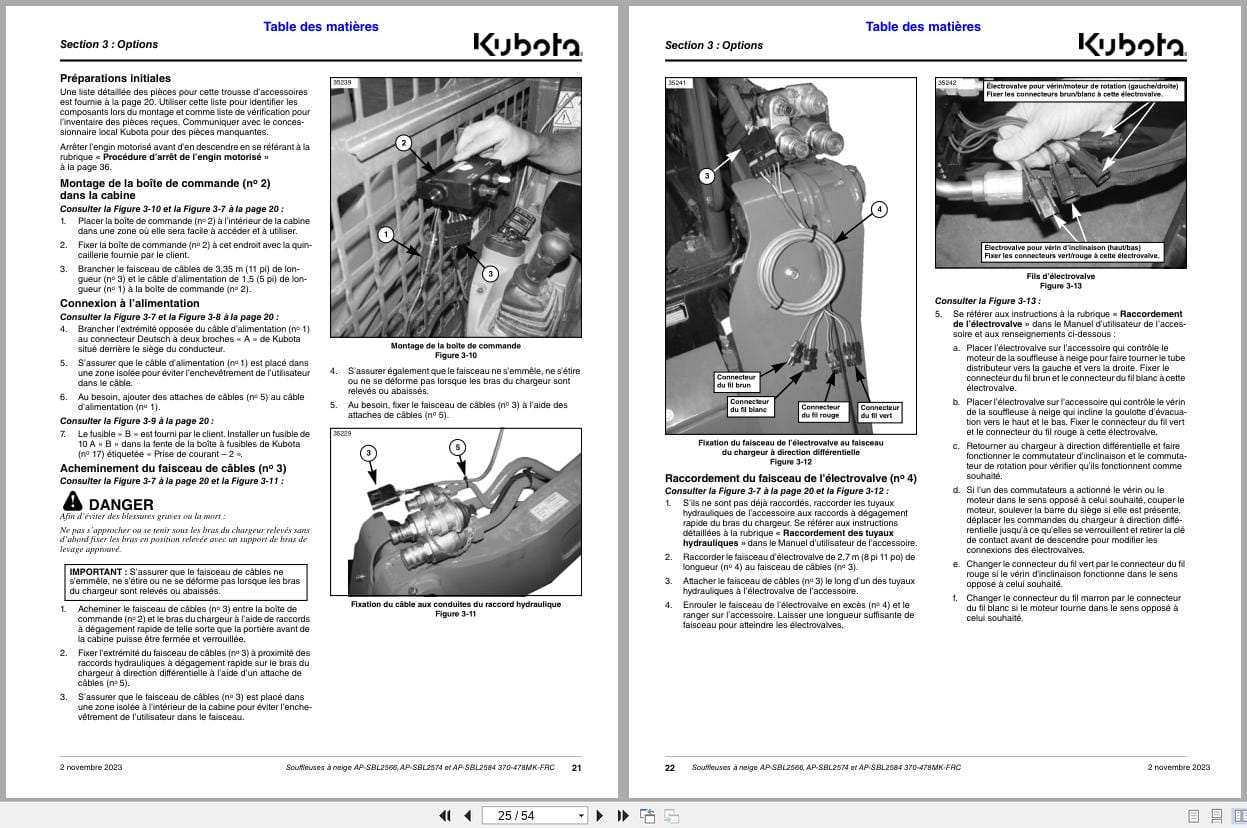 Kubota Snow Blower AP SBL2566 AP SBL2574 AP SBL2584 Operator Manual 370 478MK FRC FR (2)