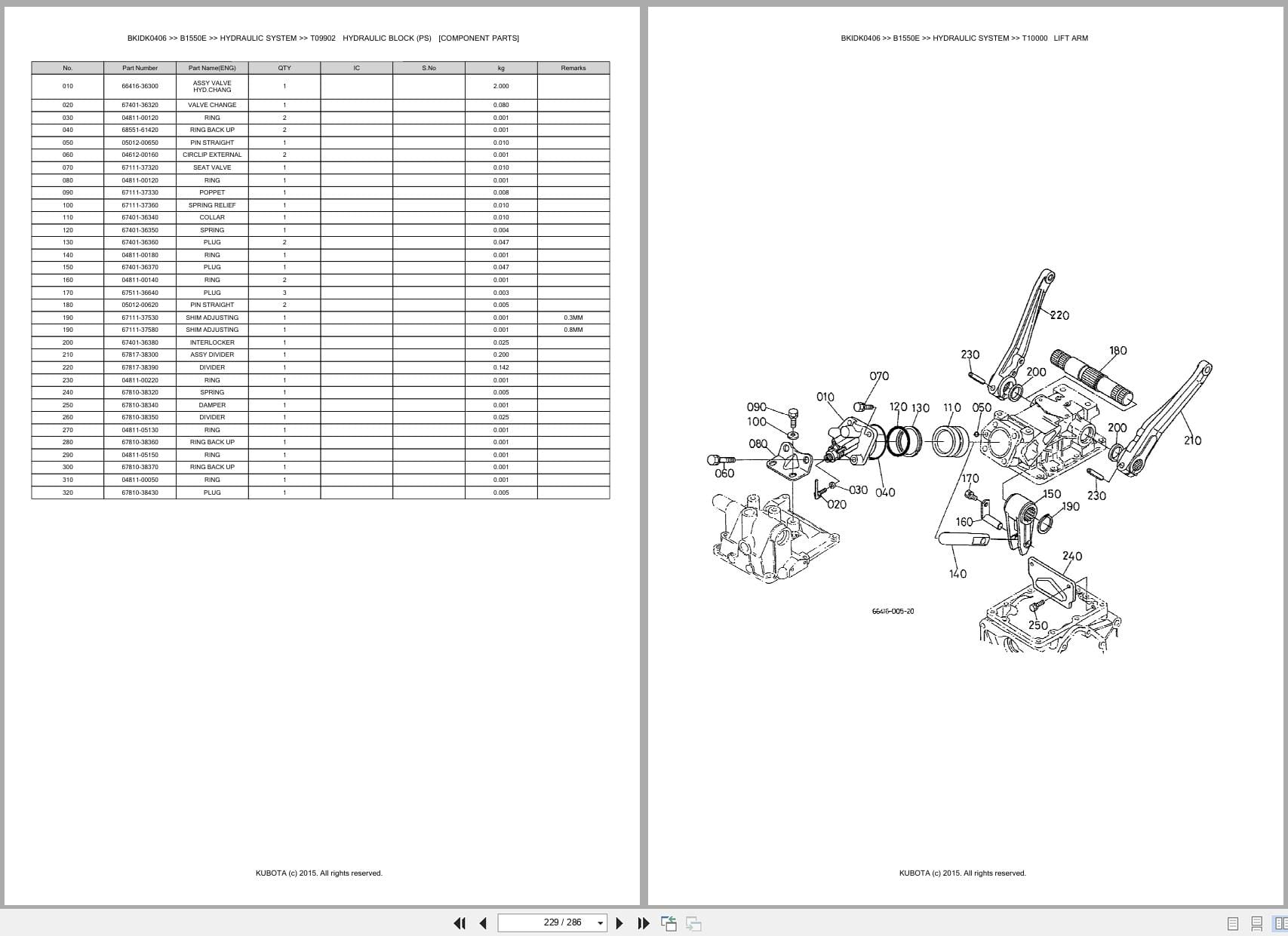 Kubota Tractor B1550E Australia Parts Catalog (2)